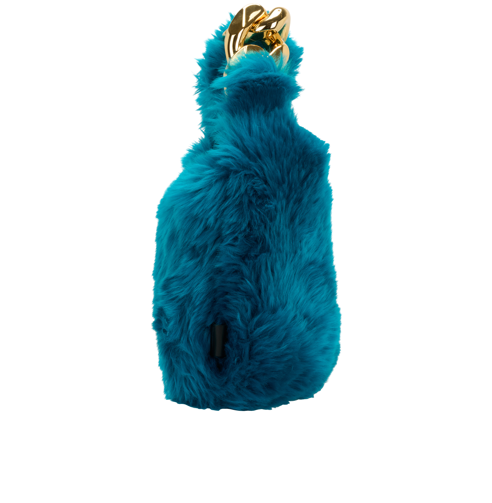 Chain Hobo, &pound;350, Handbags, Blue, Faux Fur, Side view